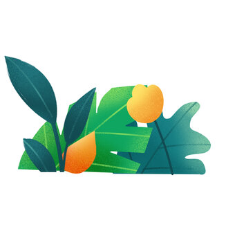 可愛(ài)綠色花草插畫