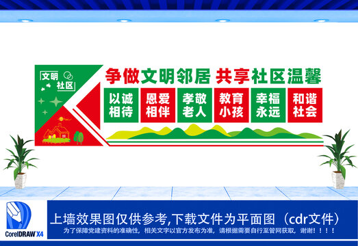 幸福社區(qū)和諧鄰里設(shè)計文化墻