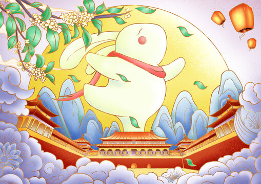 中秋節(jié)插畫(huà)