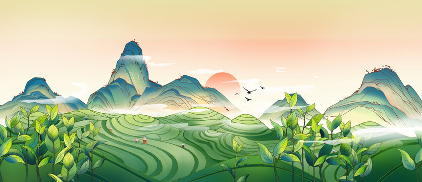 茶山插畫