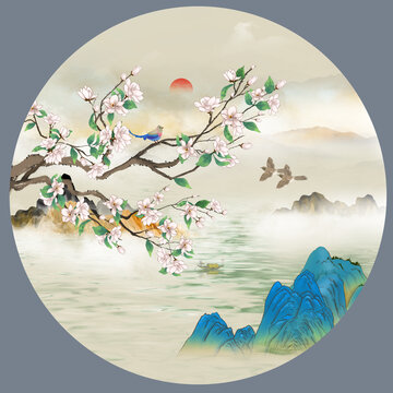 山水玉蘭花