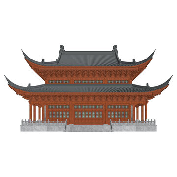 中式古建筑效果圖畫