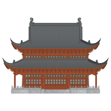 中式古建筑效果圖畫
