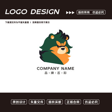 卡通小熊logo標(biāo)志