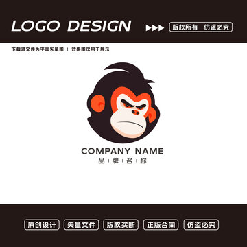 卡通猴子logo標(biāo)志