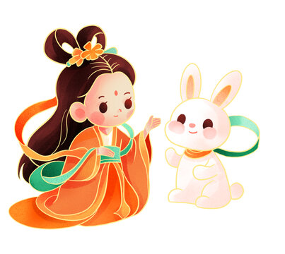 國潮中式中秋節(jié)插畫