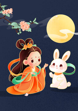國(guó)潮中式中秋節(jié)插畫