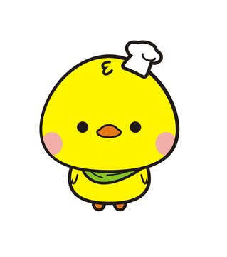 卡通可愛小雞廚師形象矢量圖