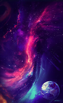 紫色星空裝飾畫