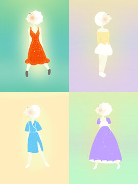 穿裙子的美麗少女
