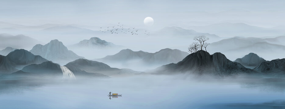 寬幅山水畫