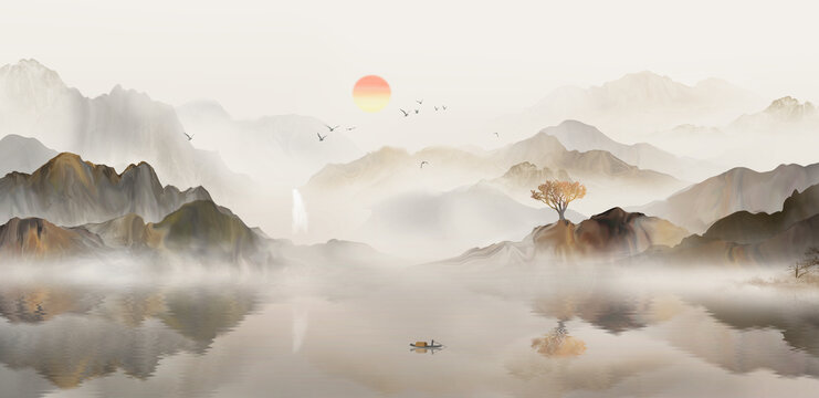 水墨山水畫