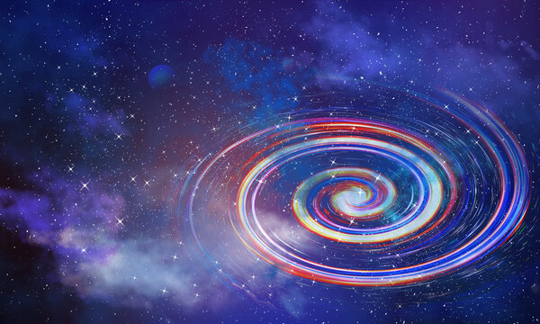 藍(lán)色旋渦宇宙星空天花軟膜