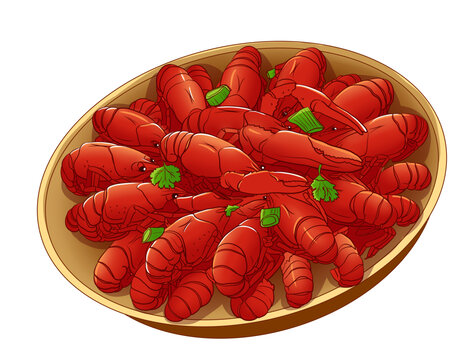 手繪麻辣小龍蝦插畫(huà)