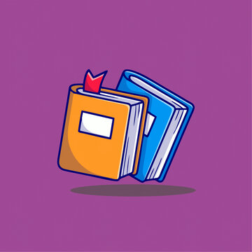 可愛書本筆記本卡通插畫