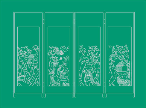 山水屏風(fēng)