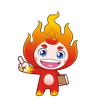 卡通可愛(ài)火焰仔講解形象矢量圖
