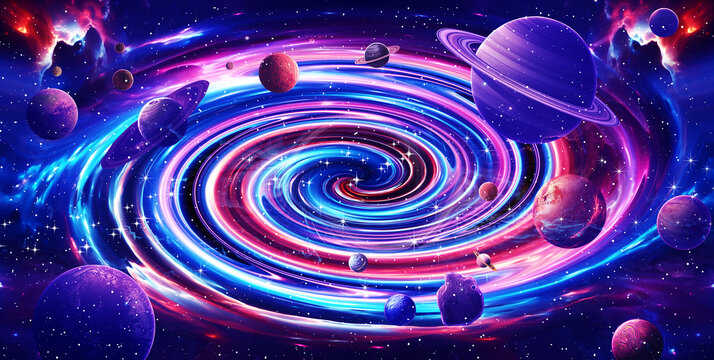 絢麗太空星空旋渦軟膜吊頂