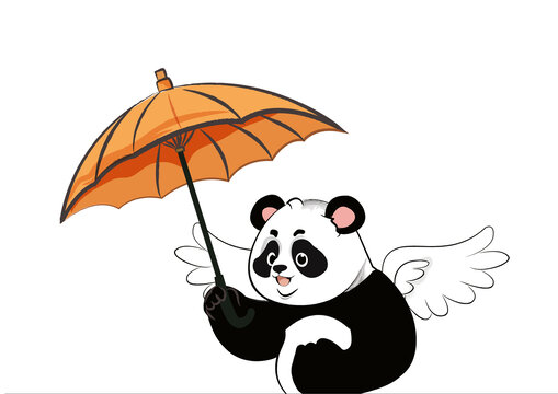 大熊貓撐傘