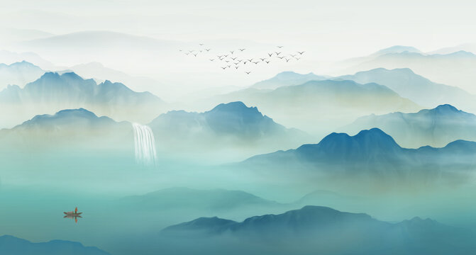 水墨群山