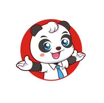 卡通可愛(ài)熊貓商務(wù)經(jīng)理歡迎頭像