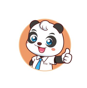 卡通可愛熊貓商務(wù)經(jīng)理點(diǎn)贊頭像