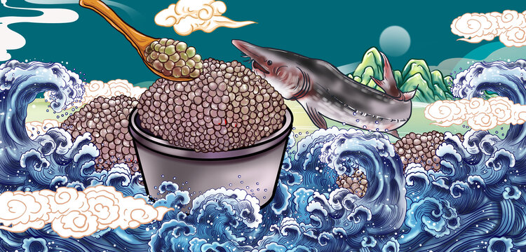 魚籽醬插畫