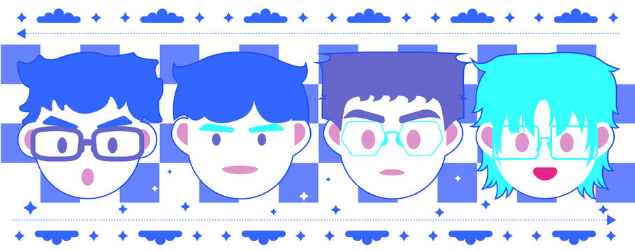 平面幾何矢量背景插畫卡頭