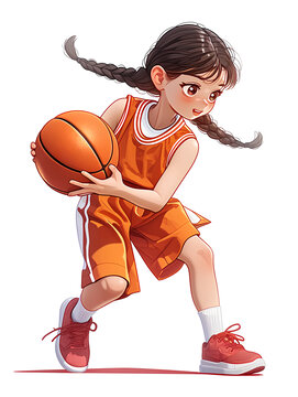 3D女運(yùn)動(dòng)員打籃球
