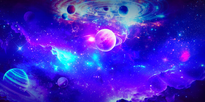 星空吊頂唯美ktv背景畫