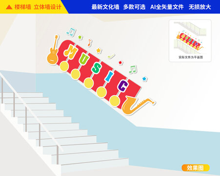 音樂樓梯文化墻