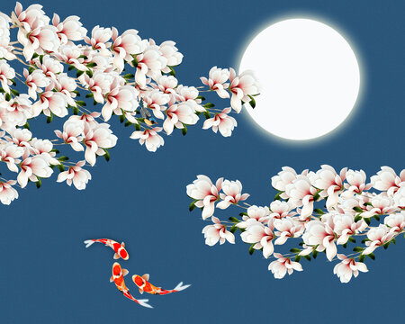玉蘭花裝飾畫