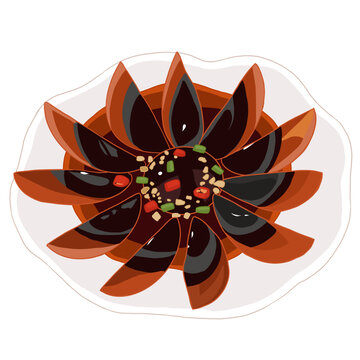 白洋淀松花蛋手繪插畫