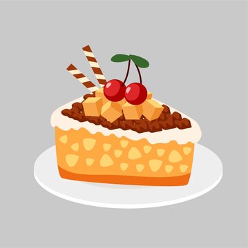 甜品蛋糕手繪插畫
