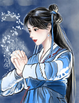 古風(fēng)人物趙靈兒插畫(huà)
