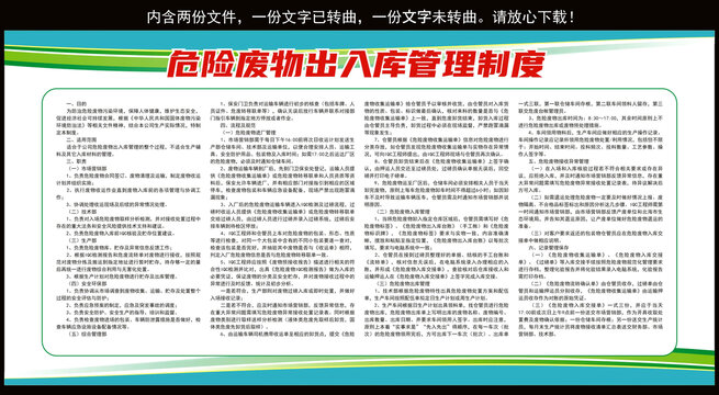 危險廢物出入庫管理制度