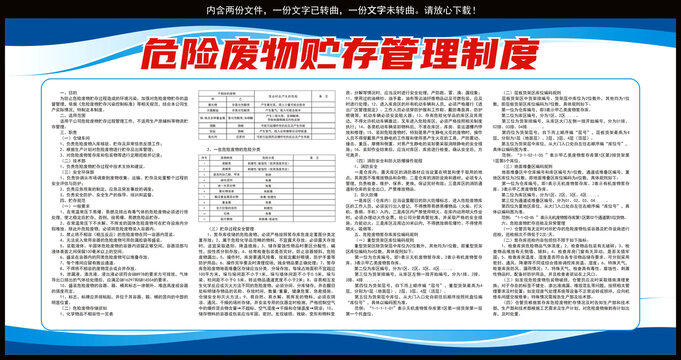 危險(xiǎn)廢物貯存管理制度
