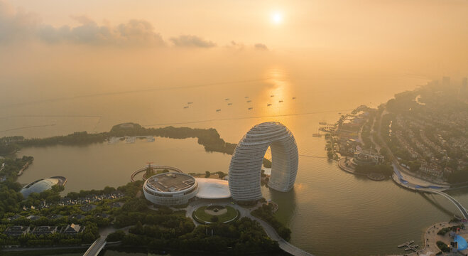 浙江湖州太湖旅游度假區日出