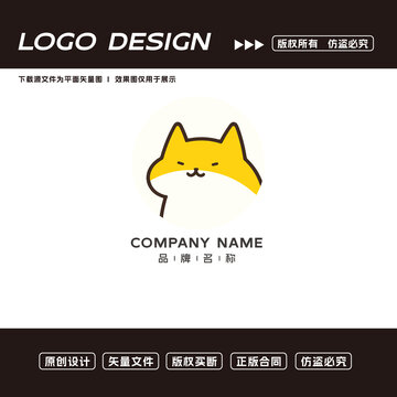 卡通小貓logo標(biāo)志