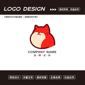 卡通小貓logo標(biāo)志