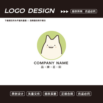 卡通小貓logo標(biāo)志