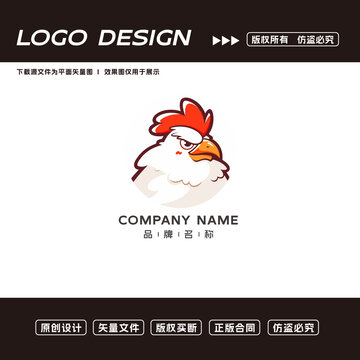 卡通雞logo標(biāo)志