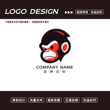 卡通猴子logo標(biāo)志