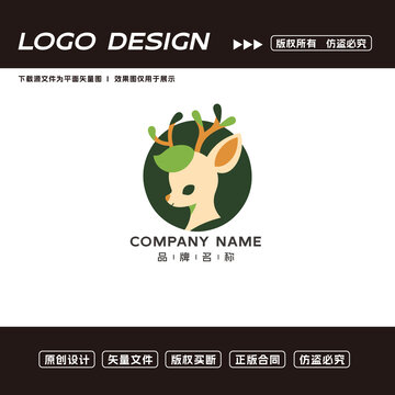 卡通鹿logo標(biāo)志