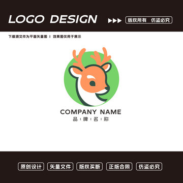 卡通鹿logo標(biāo)志