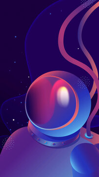 紫色調(diào)星空背景下的太空宇航員