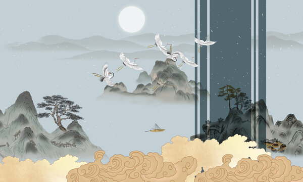 國(guó)潮山水畫