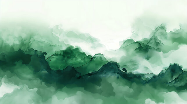 綠色山水背景