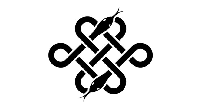 蛇中國結(jié)藝術(shù)插圖設(shè)計