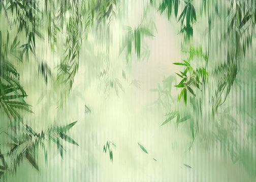 清新植物竹影背景